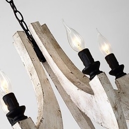 Designer Touch Decorative Vintage Painting Feature Mini Style Wood Bamboo Chandelier Lamp the Decorate Pendant Lamp