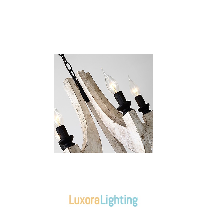 Designer Touch Decorative Vintage Painting Feature Mini Style Wood Bamboo Chandelier Lamp the Decorate Pendant Lamp