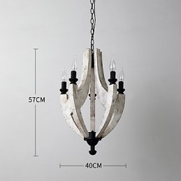 Designer Touch Decorative Vintage Painting Feature Mini Style Wood Bamboo Chandelier Lamp the Decorate Pendant Lamp