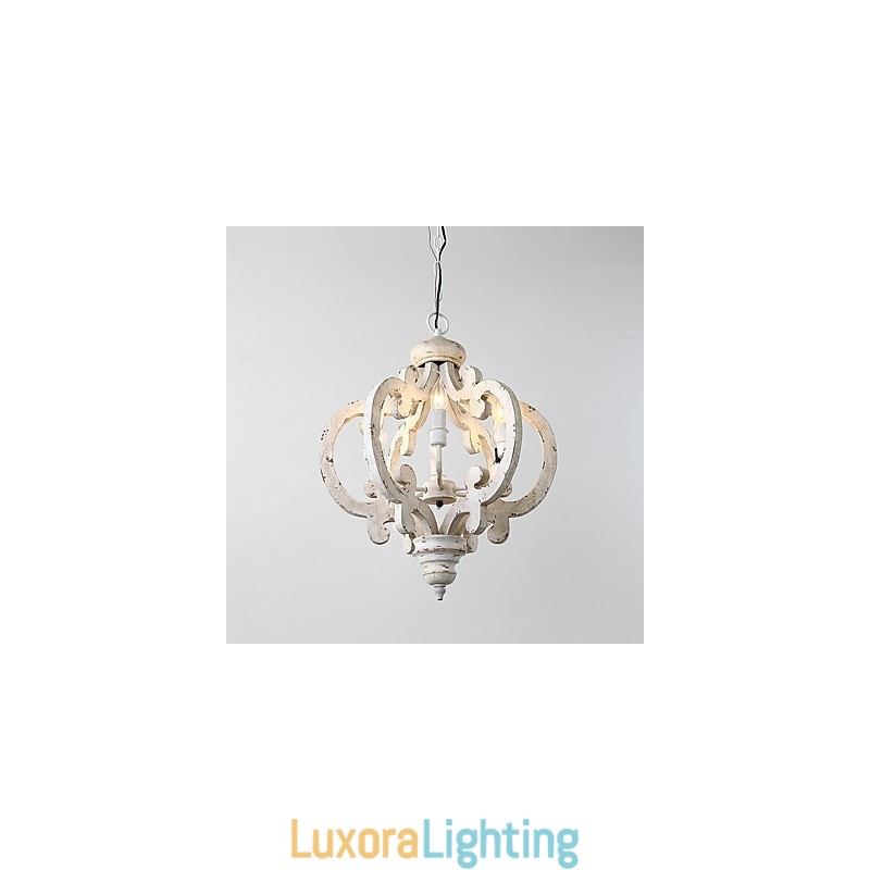 Designer Touch Decorative Vintage Painting Feature Mini Style Wood Bamboo Chandelier Lamp the Decorate Pendant Lamp