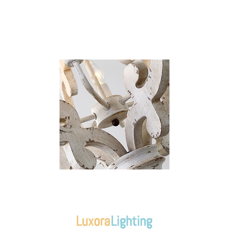 Designer Touch Decorative Vintage Painting Feature Mini Style Wood Bamboo Chandelier Lamp the Decorate Pendant Lamp