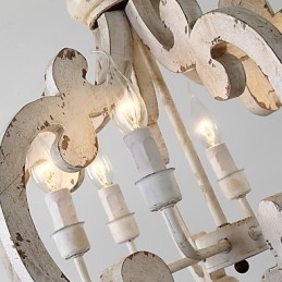 Designer Touch Decorative Vintage Painting Feature Mini Style Wood Bamboo Chandelier Lamp the Decorate Pendant Lamp