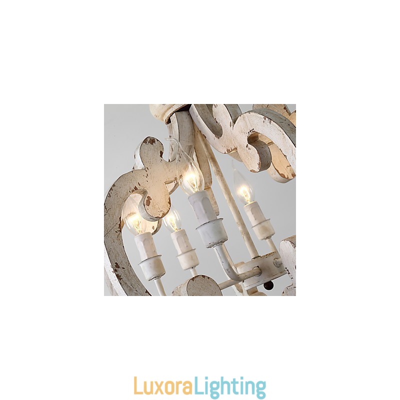 Designer Touch Decorative Vintage Painting Feature Mini Style Wood Bamboo Chandelier Lamp the Decorate Pendant Lamp