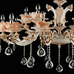 Designer Touch Decorative Pendant Light Zinc Alloy Feature for Crystal Mini Style Metal Indoors Shops 15 Bulbs