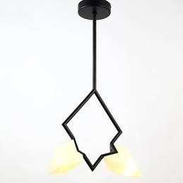Designer Touch Decorative 2 Light Post Modern Metal with Glass Peach Chandelier Lamp the Canteen Decorate Pendant Lamp