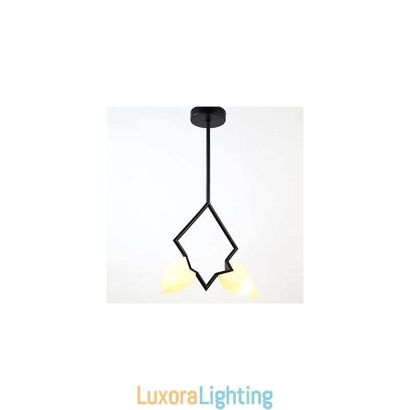 Designer Touch Decorative 2 Light Post Modern Metal with Glass Peach Chandelier Lamp the Canteen Decorate Pendant Lamp