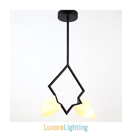 Designer Touch Decorative 2 Light Post Modern Metal with Glass Peach Chandelier Lamp the Canteen Decorate Pendant Lamp