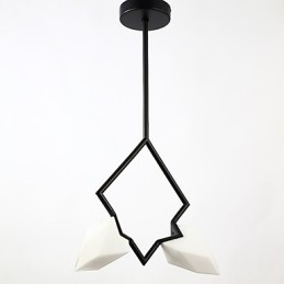 Designer Touch Decorative 2 Light Post Modern Metal with Glass Peach Chandelier Lamp the Canteen Decorate Pendant Lamp
