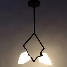 Designer Touch Decorative 2 Light Post Modern Metal with Glass Peach Chandelier Lamp the Canteen Decorate Pendant Lamp