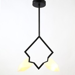 Designer Touch Decorative 2 Light Post Modern Metal with Glass Peach Chandelier Lamp the Canteen Decorate Pendant Lamp