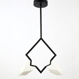 Designer Touch Decorative 2 Light Post Modern Metal with Glass Peach Chandelier Lamp the Canteen Decorate Pendant Lamp