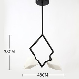 Designer Touch Decorative 2 Light Post Modern Metal with Glass Peach Chandelier Lamp the Canteen Decorate Pendant Lamp