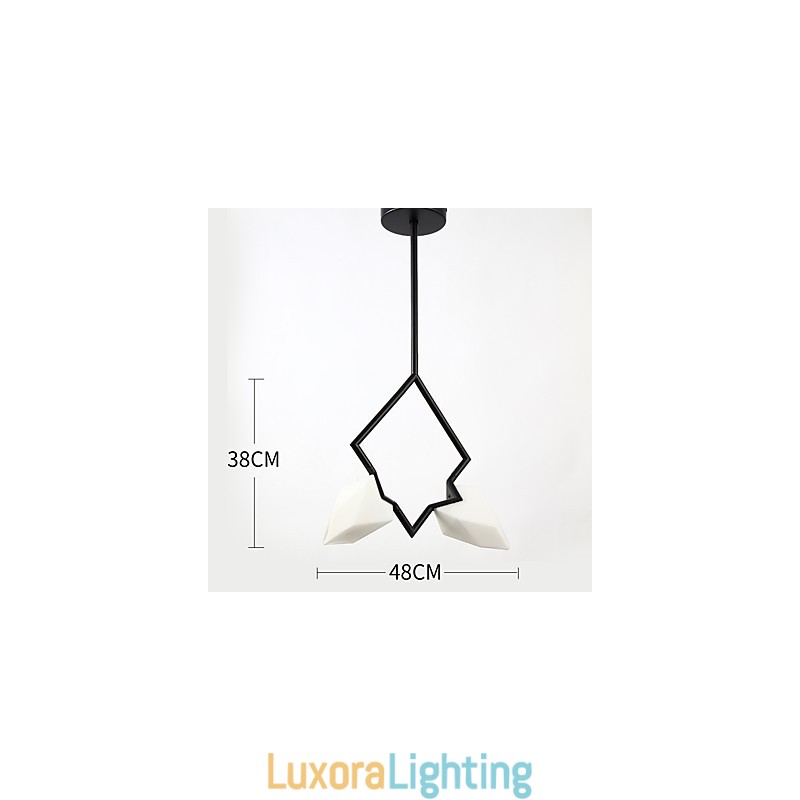 Designer Touch Decorative 2 Light Post Modern Metal with Glass Peach Chandelier Lamp the Canteen Decorate Pendant Lamp