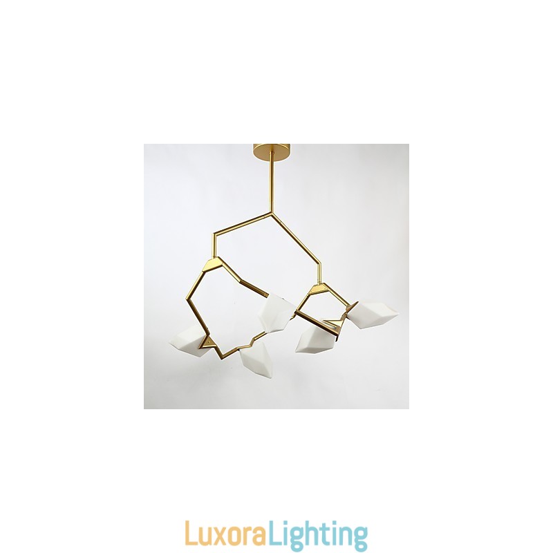 Designer Touch Decorative Five Light Post Modern Metal with Glass Peach Chandelier Lamp the Canteen Decorate Pendant Lamp