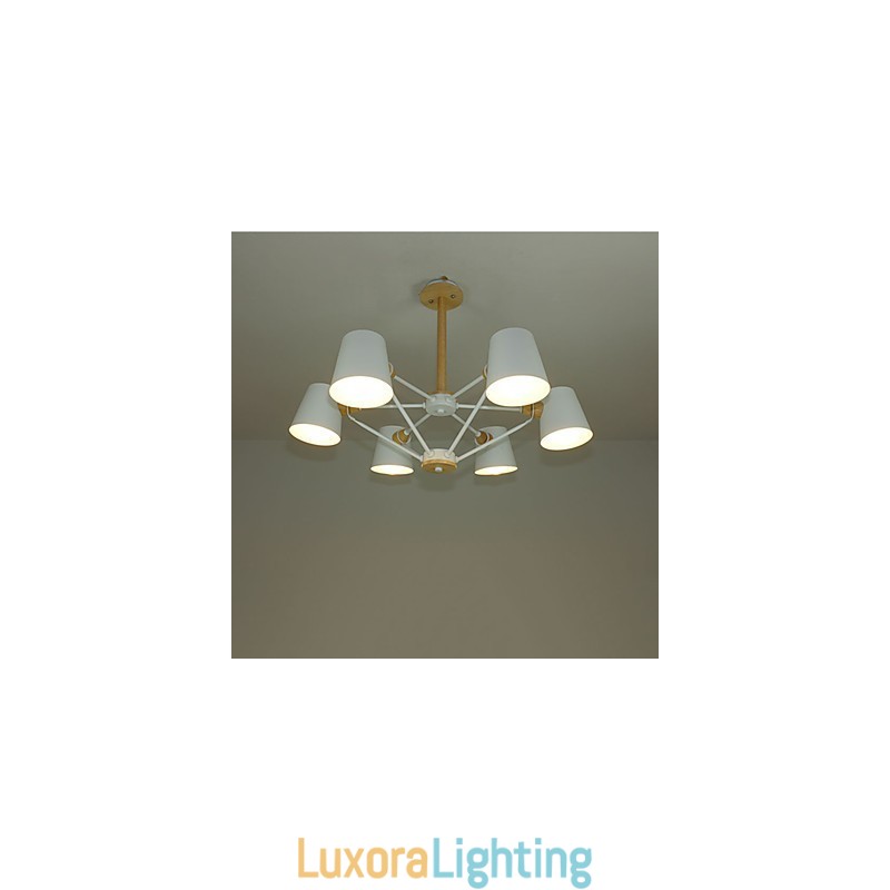 Designer Touch Decorative Multi Colours Macaron Wood Vintage Painting Feature Metal Chandelier