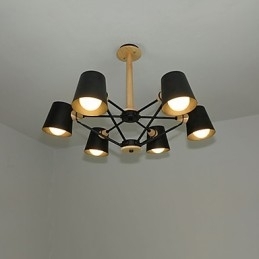 Designer Touch Decorative Multi Colours Macaron Wood Vintage Painting Feature Metal Chandelier