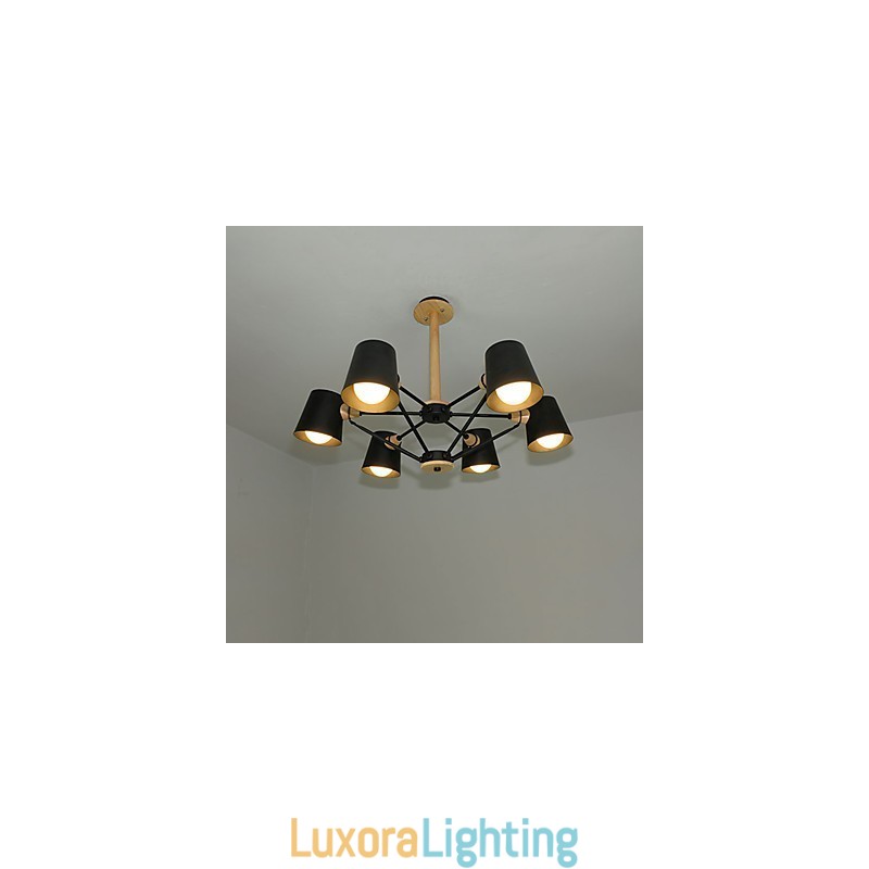 Designer Touch Decorative Multi Colours Macaron Wood Vintage Painting Feature Metal Chandelier