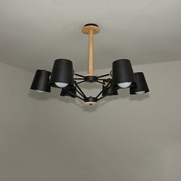 Designer Touch Decorative Multi Colours Macaron Wood Vintage Painting Feature Metal Chandelier