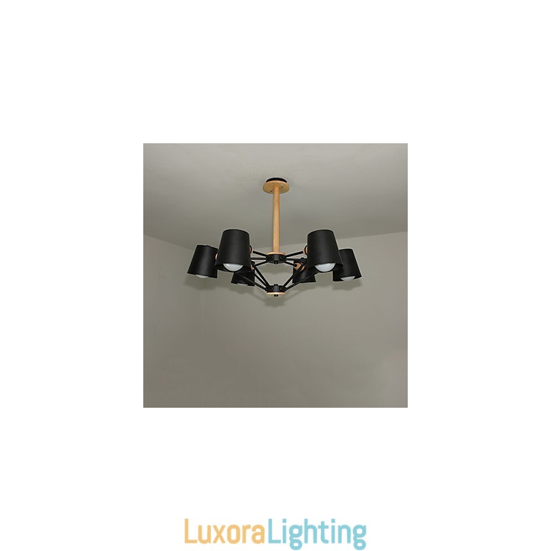 Designer Touch Decorative Multi Colours Macaron Wood Vintage Painting Feature Metal Chandelier