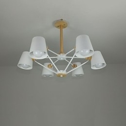 Designer Touch Decorative Multi Colours Macaron Wood Vintage Painting Feature Metal Chandelier