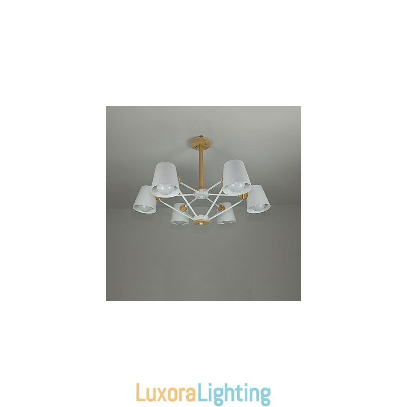 Designer Touch Decorative Multi Colours Macaron Wood Vintage Painting Feature Metal Chandelier