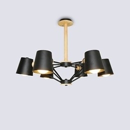 Designer Touch Decorative Multi Colours Macaron Wood Vintage Painting Feature Metal Chandelier