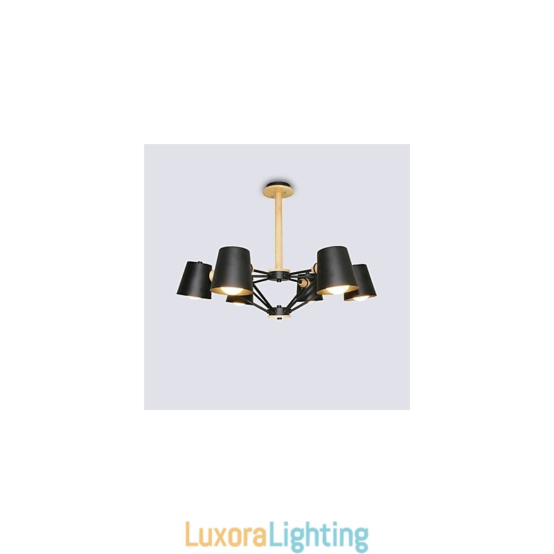 Designer Touch Decorative Multi Colours Macaron Wood Vintage Painting Feature Metal Chandelier