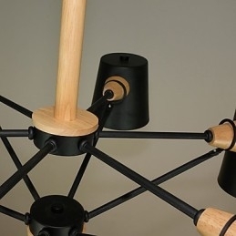 Designer Touch Decorative Multi Colours Macaron Wood Vintage Painting Feature Metal Chandelier