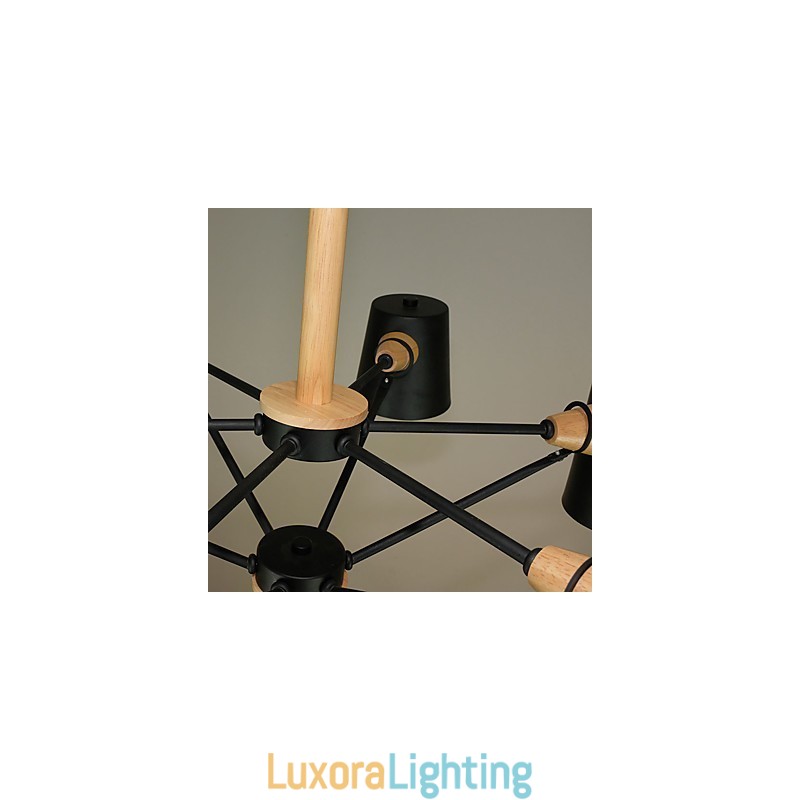 Designer Touch Decorative Multi Colours Macaron Wood Vintage Painting Feature Metal Chandelier