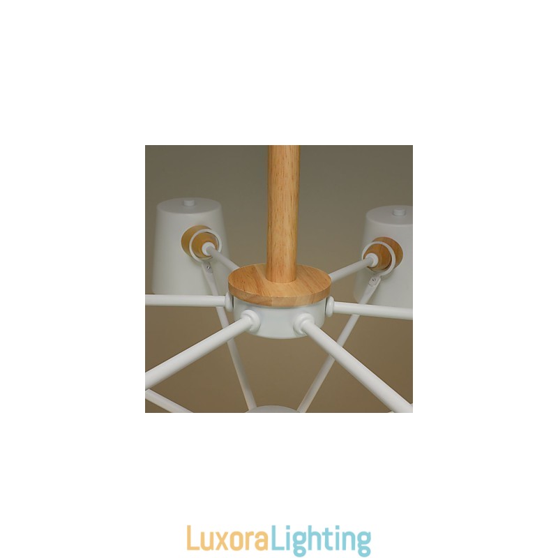 Designer Touch Decorative Multi Colours Macaron Wood Vintage Painting Feature Metal Chandelier