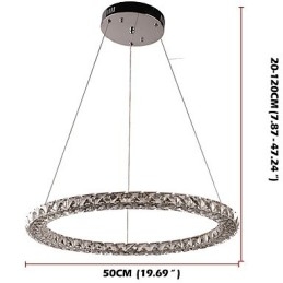 Designer Touch Decorative Modern Ring Crystal Ceiling Pendant Light Crystal Chandelier Light Indoor Lighting Lamps Fixtures Dimmable with Remote Control