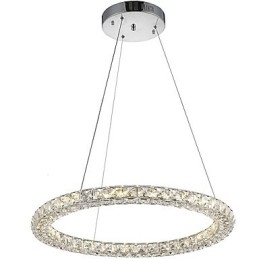 Designer Touch Decorative Modern Ring Crystal Ceiling Pendant Light Crystal Chandelier Light Indoor Lighting Lamps Fixtures Dimmable with Remote Control