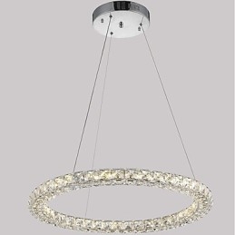 Designer Touch Decorative Modern Ring Crystal Ceiling Pendant Light Crystal Chandelier Light Indoor Lighting Lamps Fixtures Dimmable with Remote Control