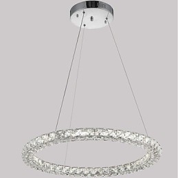 Designer Touch Decorative Modern Ring Crystal Ceiling Pendant Light Crystal Chandelier Light Indoor Lighting Lamps Fixtures Dimmable with Remote Control