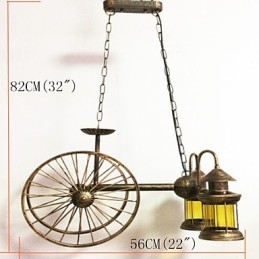 Designer Touch Decorative Rustic Lodge Vintage Retro Country Globe Painting Feature for Mini Style Designers Metal Chandelier