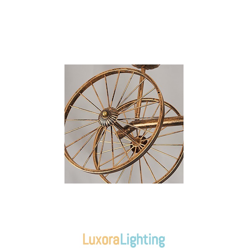 Designer Touch Decorative Rustic Lodge Vintage Retro Country Globe Painting Feature for Mini Style Designers Metal Chandelier