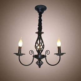 Designer Touch Decorative European Style Chandelier 3 Lights Chandelier Simple Lights Creative Iron Candles Lamps