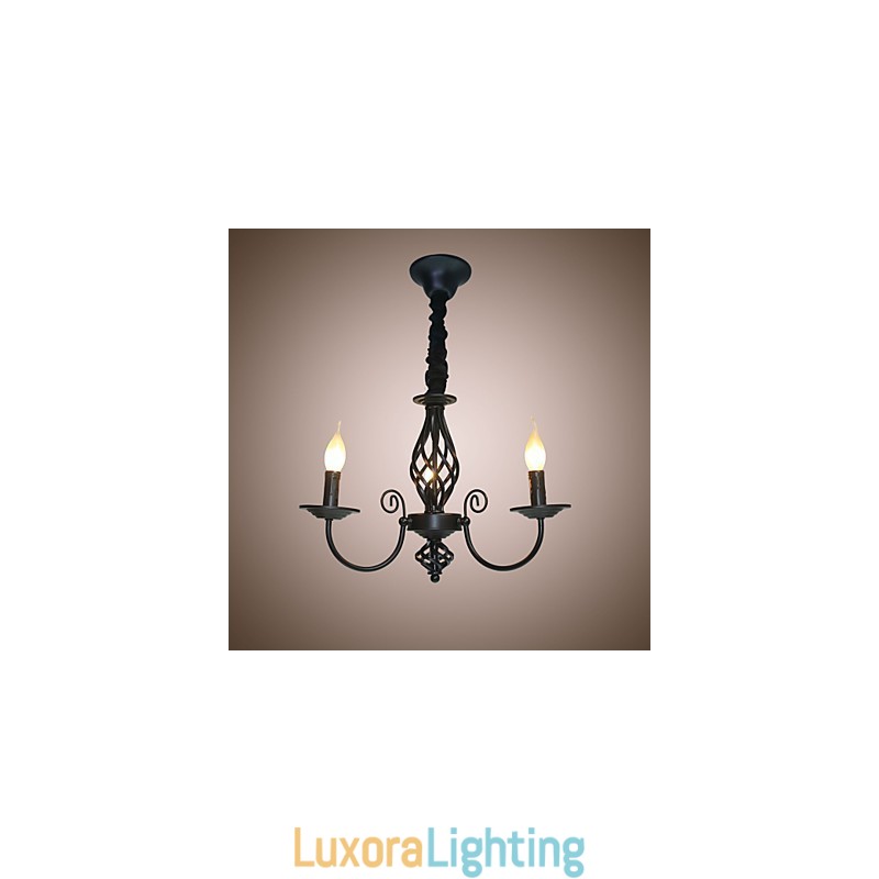 Designer Touch Decorative European Style Chandelier 3 Lights Chandelier Simple Lights Creative Iron Candles Lamps
