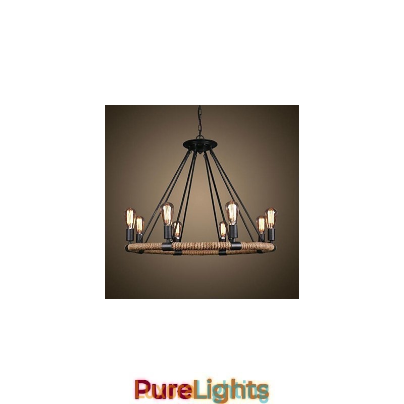 Designer Touch Decorative Traditional Classic Rustic Lodge Vintage Retro Country Painting Metal Pendant Light