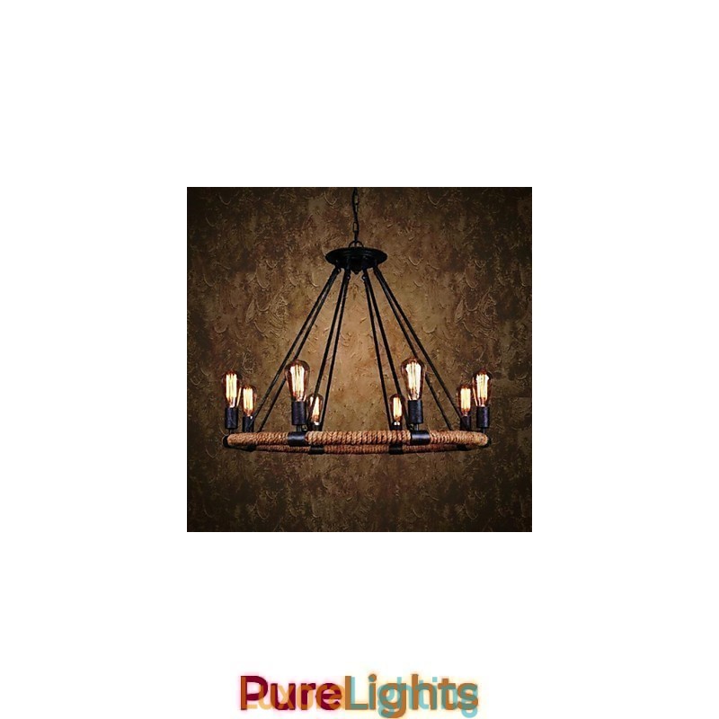 Designer Touch Decorative Traditional Classic Rustic Lodge Vintage Retro Country Painting Metal Pendant Light