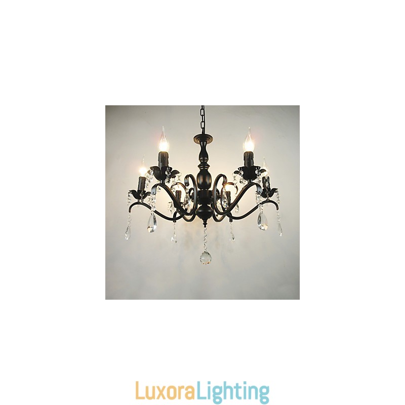 Designer Touch Decorative Chandelier Simple Crystal Iron Candle Lights Decoration Lamps Lighting