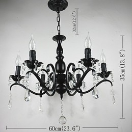 Designer Touch Decorative Chandelier Simple Crystal Iron Candle Lights Decoration Lamps Lighting