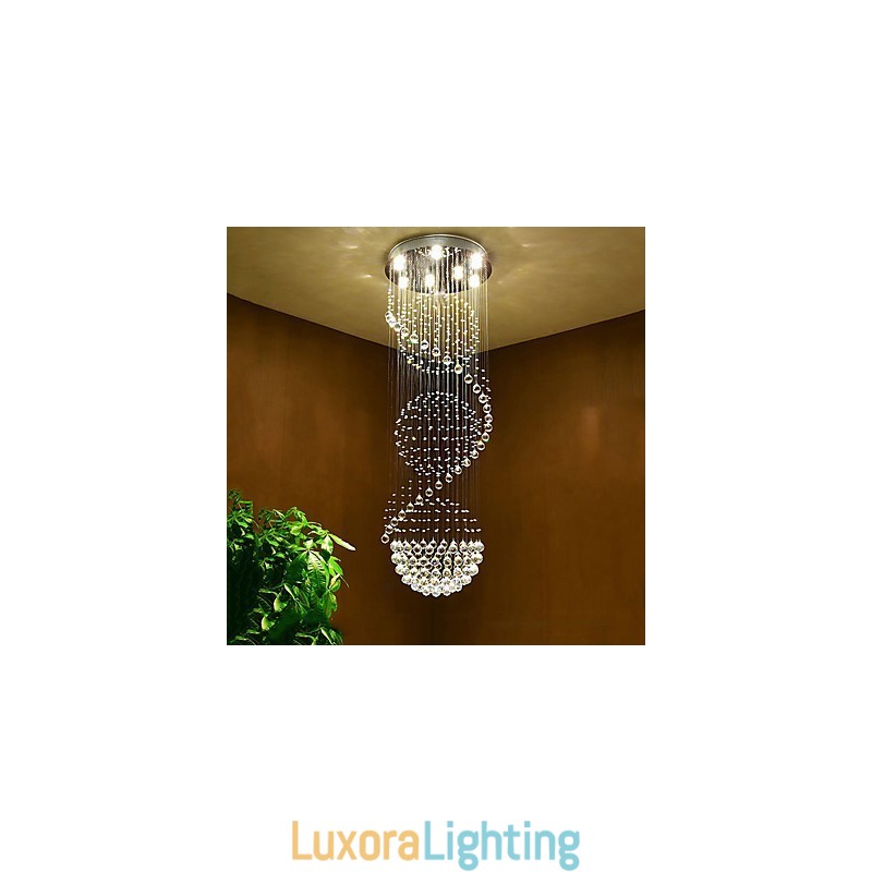 Designer Touch Decorative Crystal Ceiling Chandelier Pendant Light Indoor Home Hanging Lighting Lamps Fixtures for Stairs