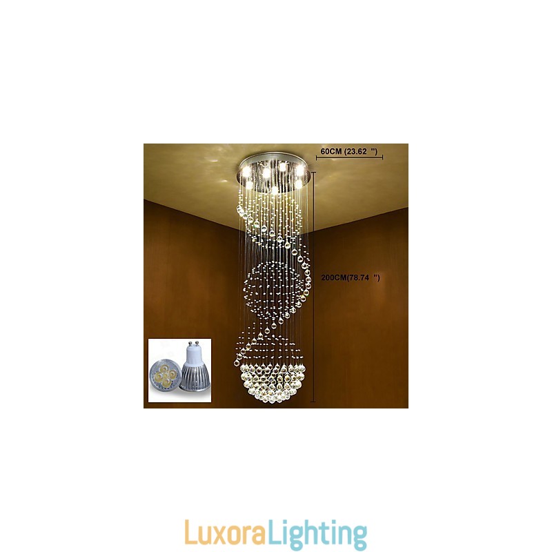 Designer Touch Decorative Crystal Ceiling Chandelier Pendant Light Indoor Home Hanging Lighting Lamps Fixtures for Stairs