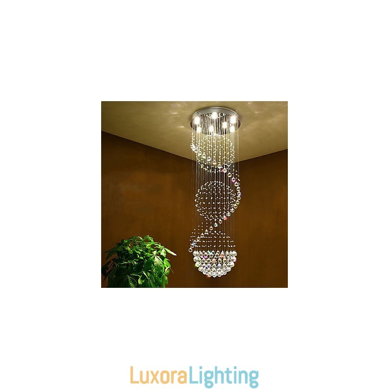 Designer Touch Decorative Crystal Ceiling Chandelier Pendant Light Indoor Home Hanging Lighting Lamps Fixtures for Stairs