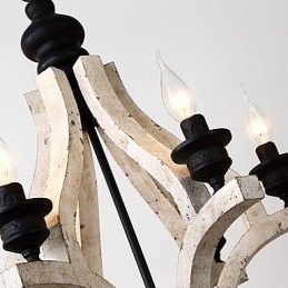 Designer Touch Decorative Vintage Painting Feature Mini Style Wood Bamboo Chandelier Lamp the Decorate Pendant Lamp