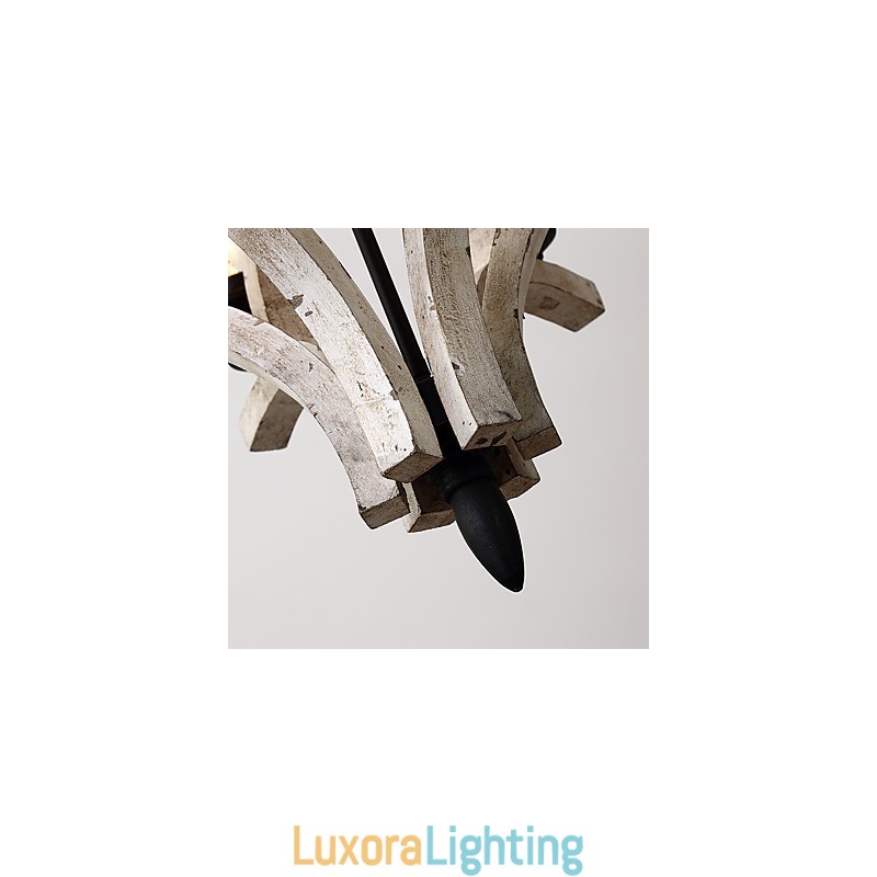 Designer Touch Decorative Vintage Painting Feature Mini Style Wood Bamboo Chandelier Lamp the Decorate Pendant Lamp