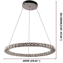 Designer Touch Decorative Modern Ring Crystal Pendant Light Crystal Chandelier Ceiling Light Indoor Lamps Fixtures Dimmable with Remote Control