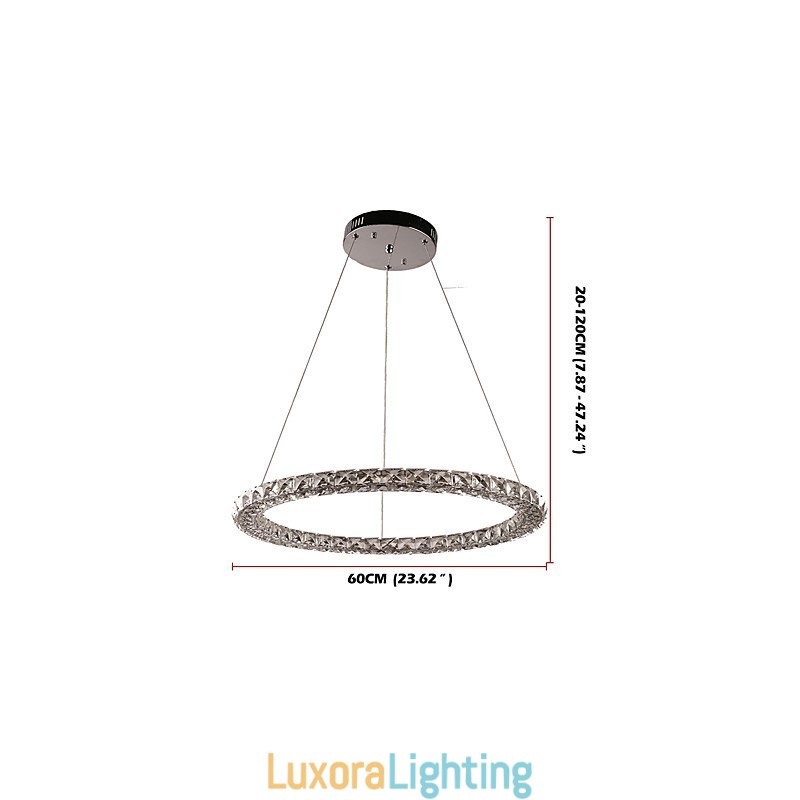 Designer Touch Decorative Modern Ring Crystal Pendant Light Crystal Chandelier Ceiling Light Indoor Lamps Fixtures Dimmable with Remote Control