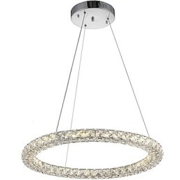 Designer Touch Decorative Modern Ring Crystal Pendant Light Crystal Chandelier Ceiling Light Indoor Lamps Fixtures Dimmable with Remote Control